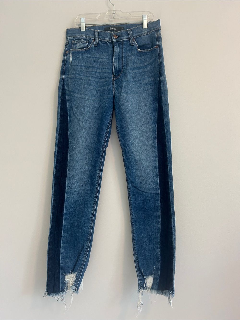 Hudson Holly Skinny Jeans Size 28 High Rise Raw Hem Cropped Denim